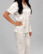Teddy Dream Short Sleeve Ice Silk Pajamas Set
