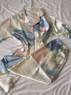 Rainbow Glow Long Sleeve Satin Pajamas Set