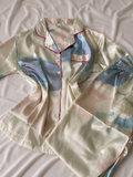 Rainbow Glow Long Sleeve Satin Pajamas Set