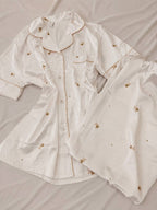 Teddy Dream Short Sleeve Ice Silk Pajamas Set