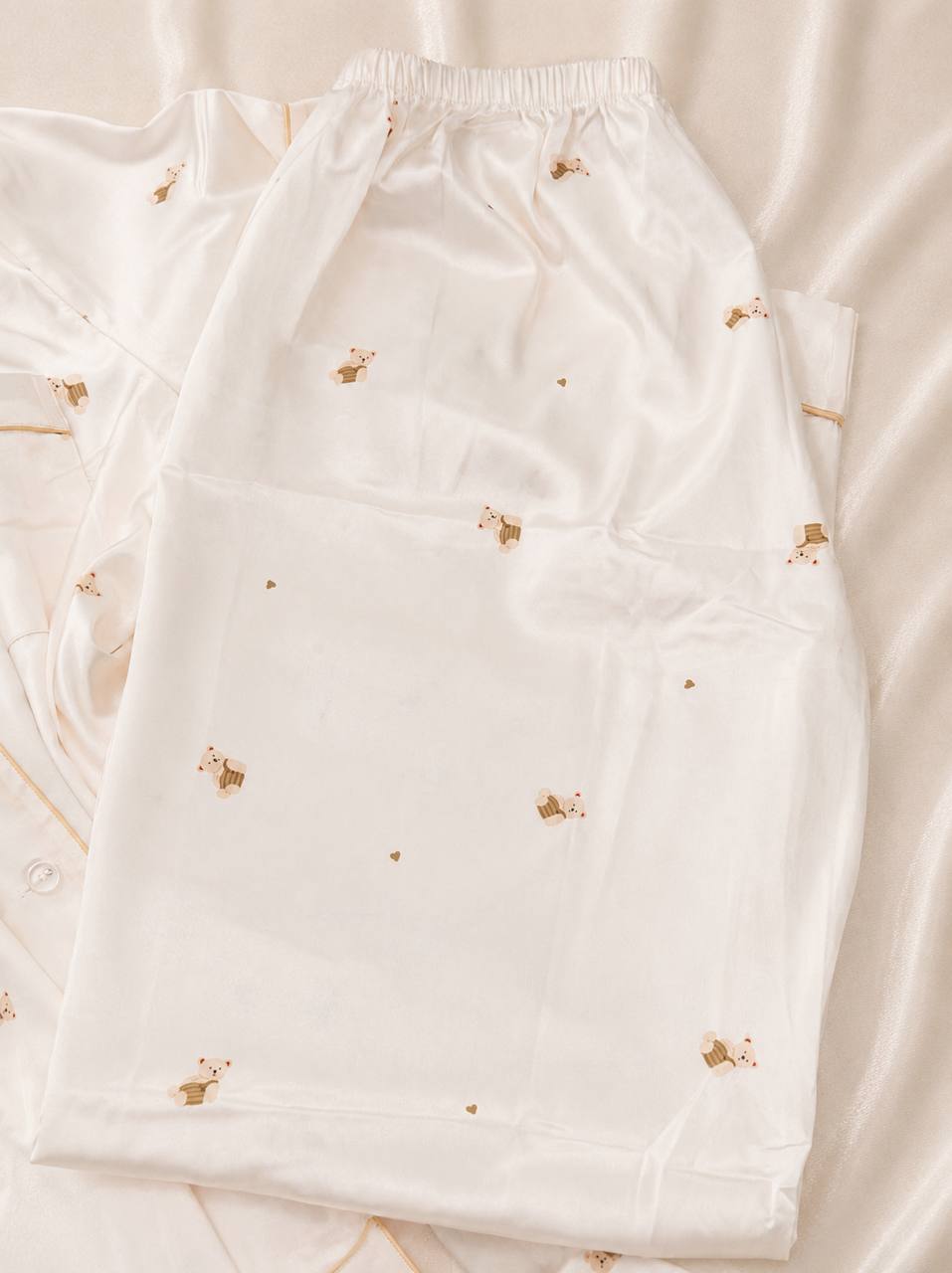 Teddy Dream Short Sleeve Ice Silk Pajamas Set