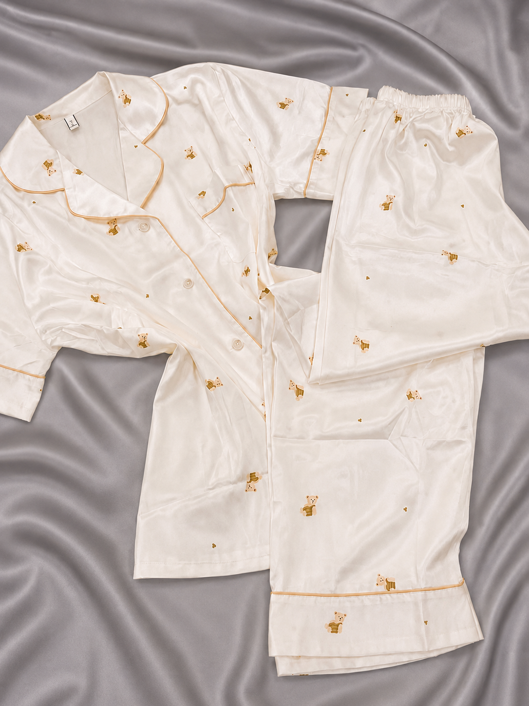 Teddy Dream Short Sleeve Ice Silk Pajamas Set