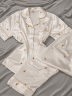 Teddy Dream Short Sleeve Ice Silk Pajamas Set