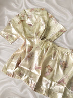 Little Bear Short Sleeve Satin Pajamas Set