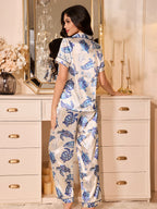 Blue Turtle Short Sleeve Pajamas Set