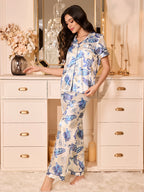 Blue Turtle Short Sleeve Pajamas Set